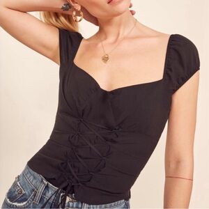 Reformation Lori Lace Up Corset Top